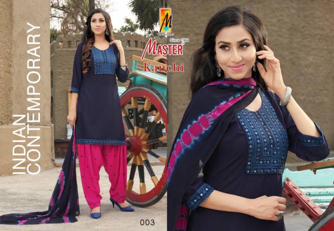 Master Kanchi Rayon Printed Daily Wear Designer Ready Made Salwar Suit Collection